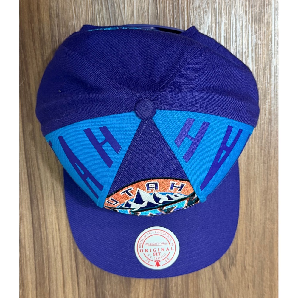 Mitchell & Ness Utah Jazz NBA Big Face Callout HWC Snapback Hat Purple - Picture 4 of 8